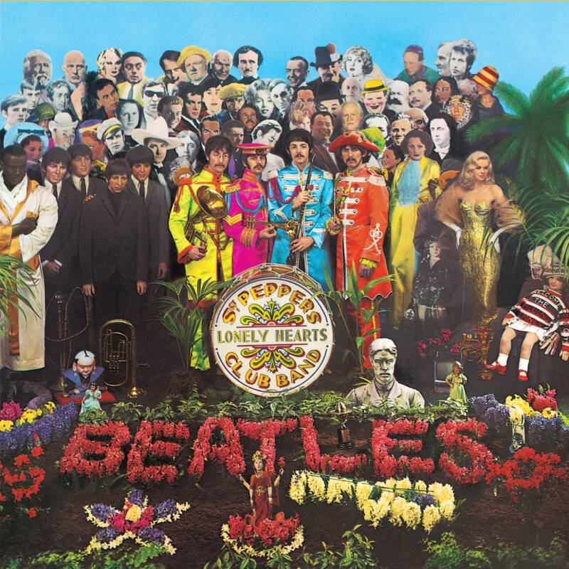 The album cover for Sgt. Pepper’s Lonely Hearts Club Band, allegedly full of clues confirming McCartney’s death.