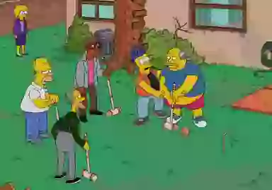 Despite their love of Moe's tavern, Homer and all his friends seemingly outlive Marge