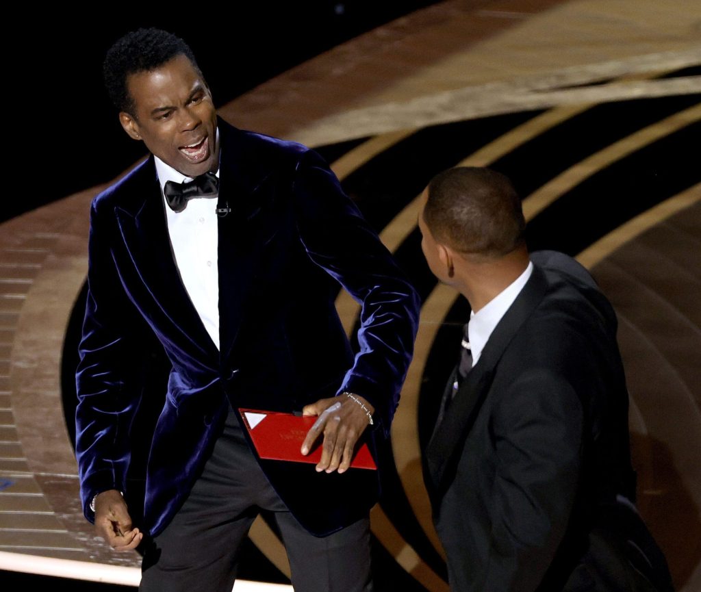 Will Smith slapped Chris Rock at the 2022 Oscars when the comedian joked about Jada Pinkett Smith.